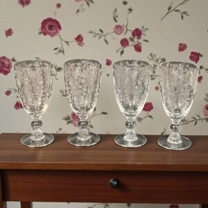 Duncan Miller First Love Ice Tea Goblets, Set of 4, Vintage Etched Stemware